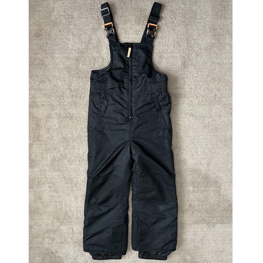Kids Champion C9 Snow Bib Black Overalls Adjustable Straps Pockets Sz S 6-7 Ski